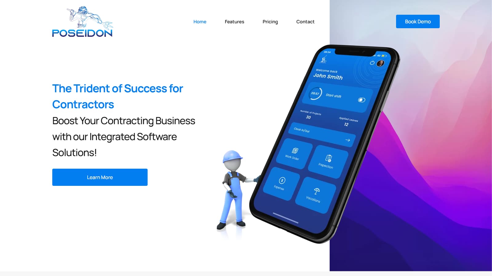 POSEIDON homepage desktop design as delivered