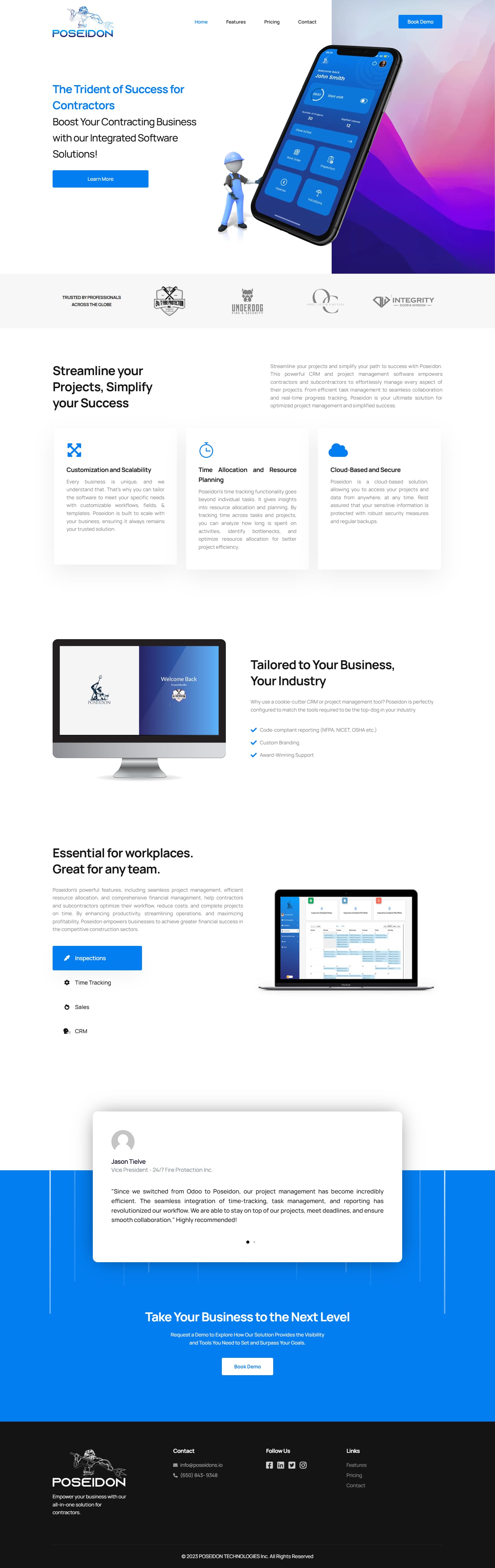 POSEIDON homepage desktop design