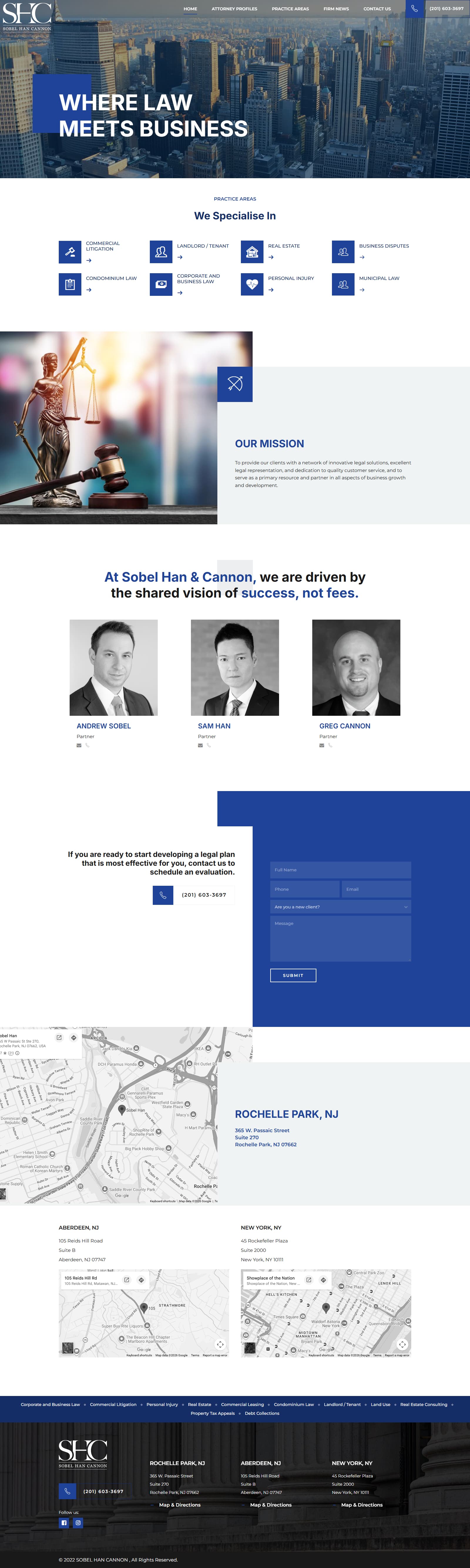 Sobel Han & Cannon homepage desktop design