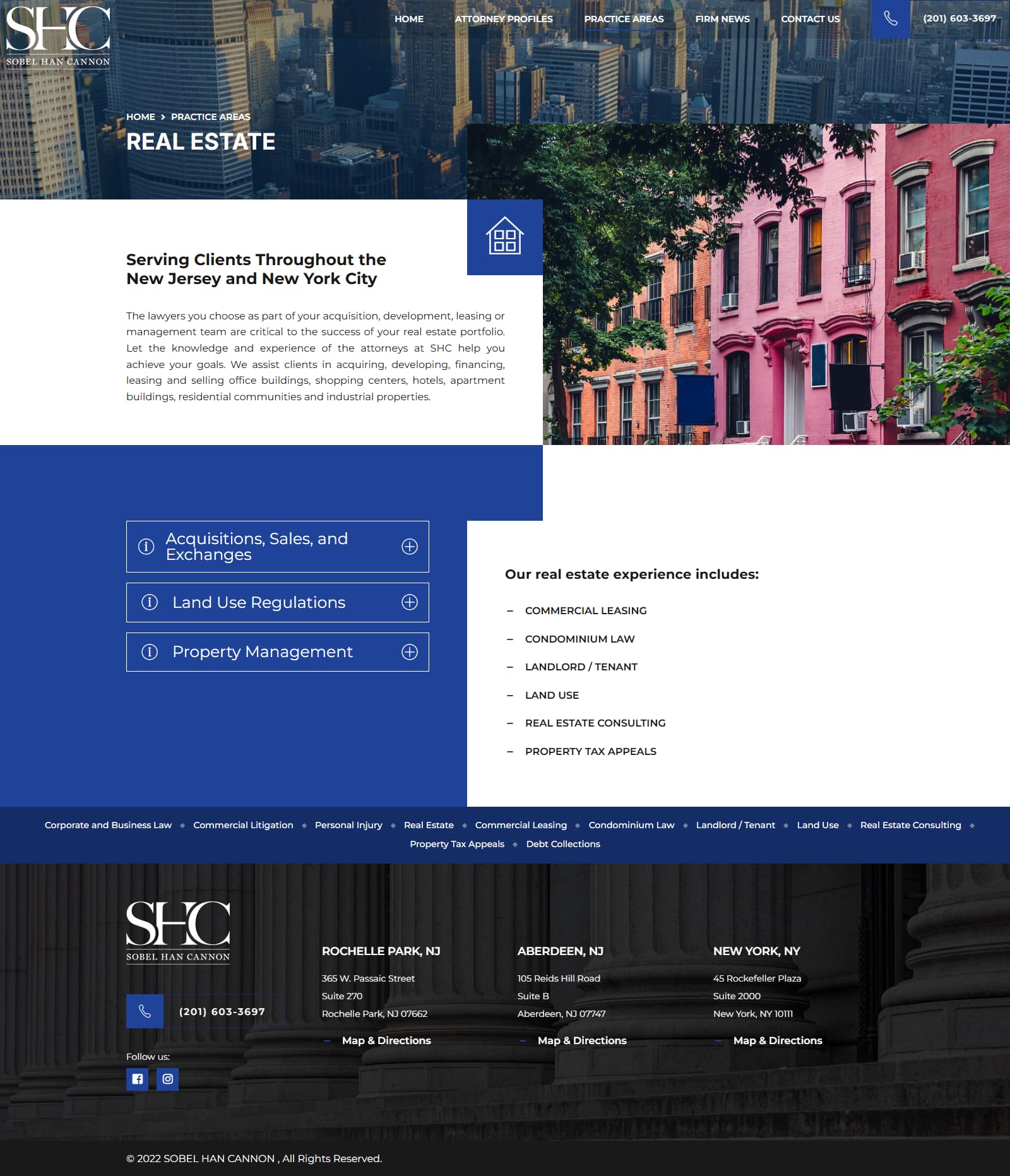 Sobel Han & Cannon Real Estate page desktop design