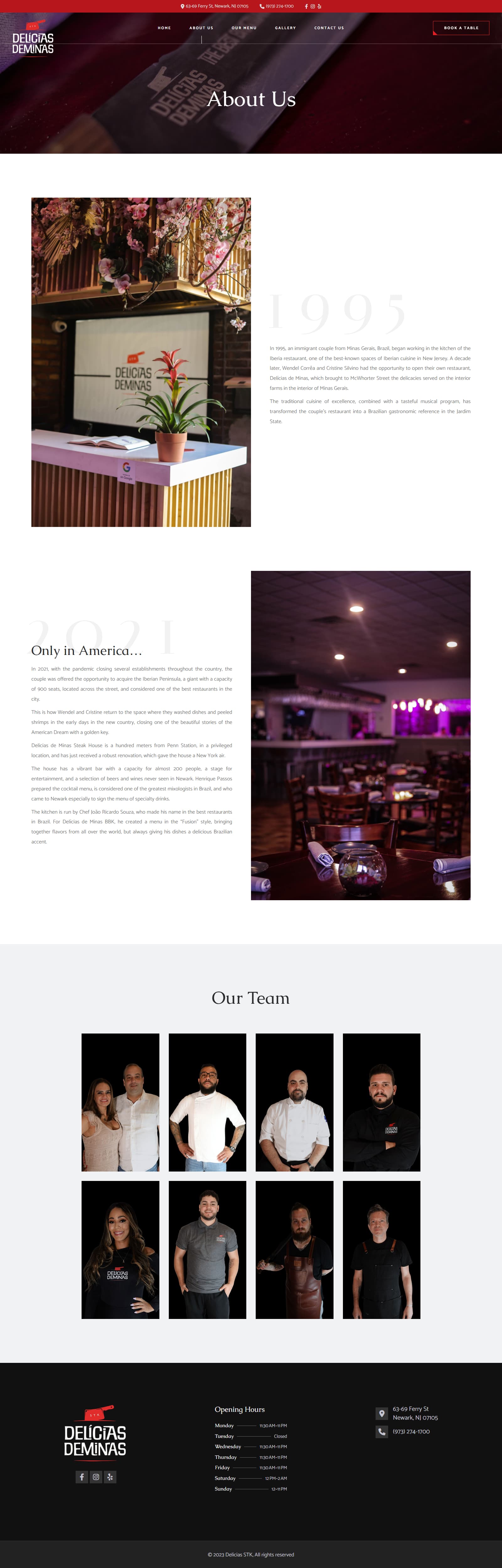 Delicias De Minas STK About page desktop design